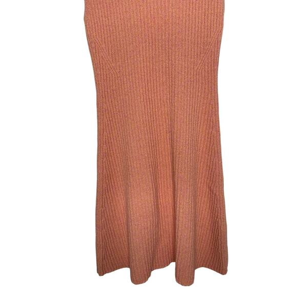 ZARA Orange Ribbed Sleeveless Knit Mini Dress Size L - Picture 4 of 9